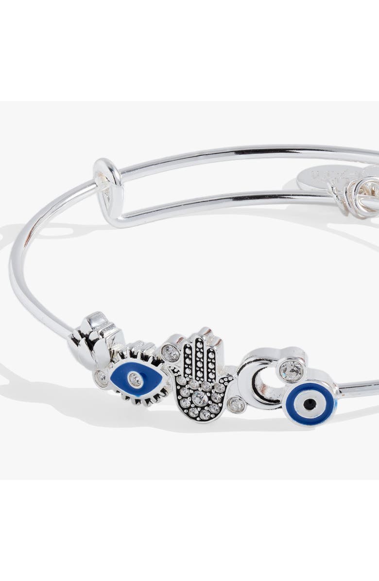 Alex and Ani Protection Inline Bangle, Alternate, color, Silver