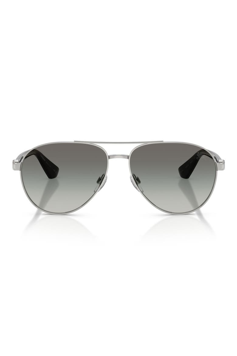 59mm Gradient Pilot Sunglasses, Main, color, SILVER / GREY GRADIENT