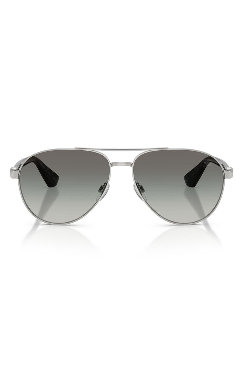 Burberry 59mm Gradient Pilot Sunglasses, Main, color, Silver / Grey Gradient