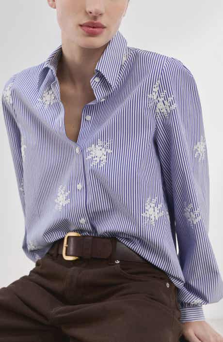 Embroidered Stripe Shirt