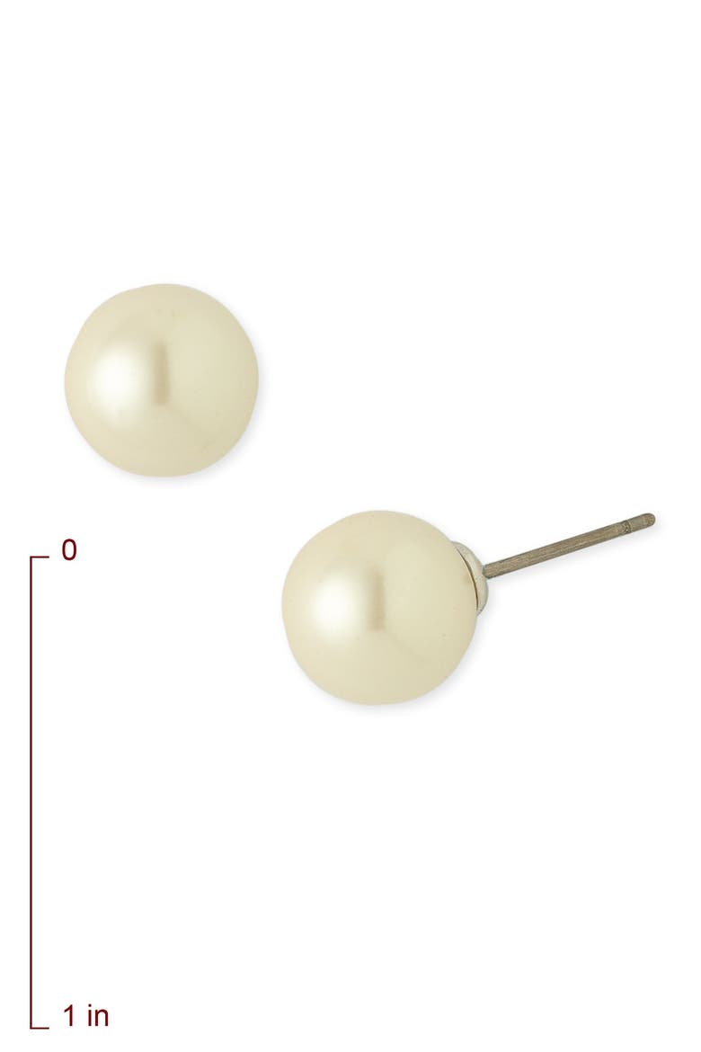 10mm Glass Pearl Stud Earrings, Alternate, color, WHITE PEARL