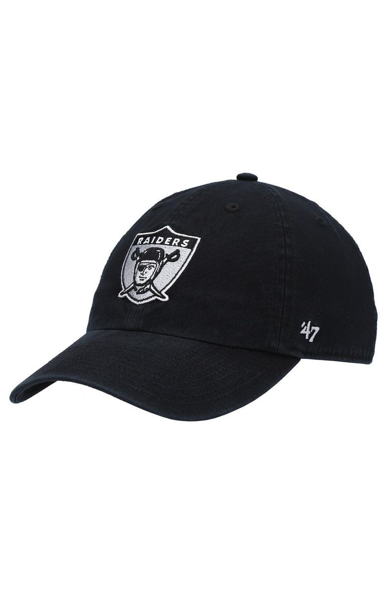 '47 Men's '47 Black Las Vegas Raiders Clean Up Legacy Adjustable Hat, Main, color, Black