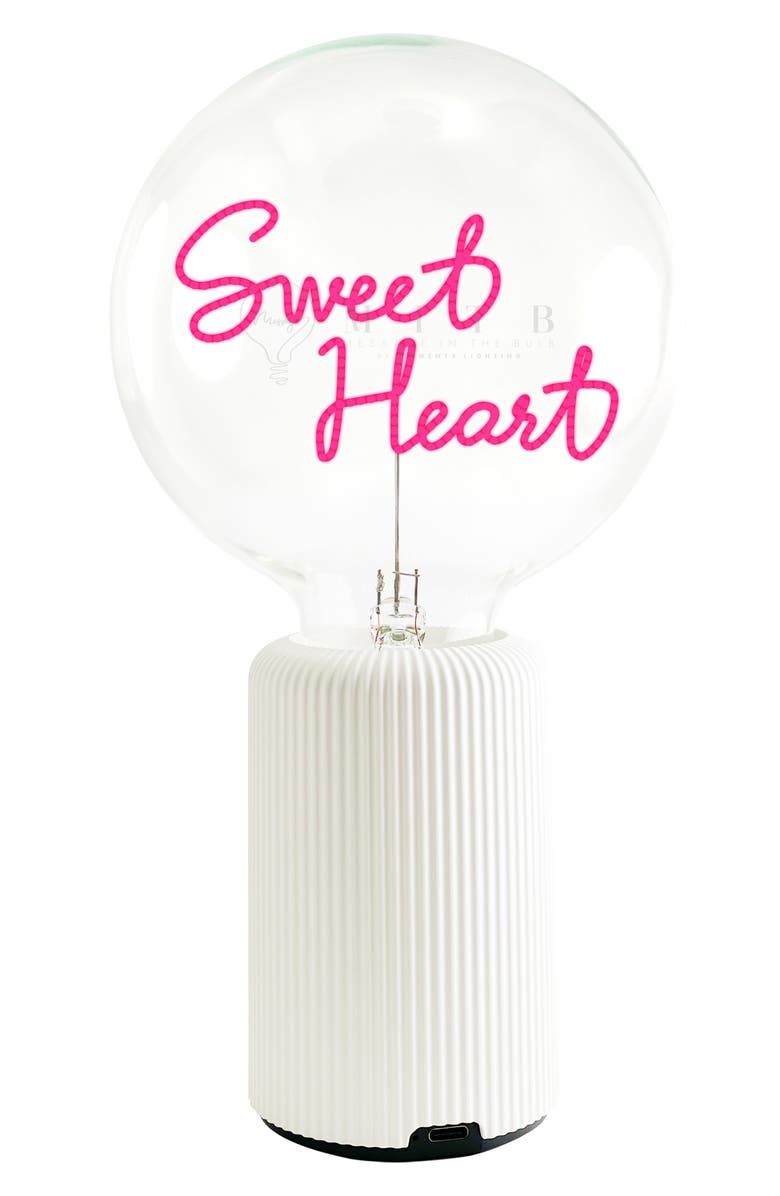 Message in the Bulb Sweet Heart Bulb Portable Table Lamp, Main, color, 