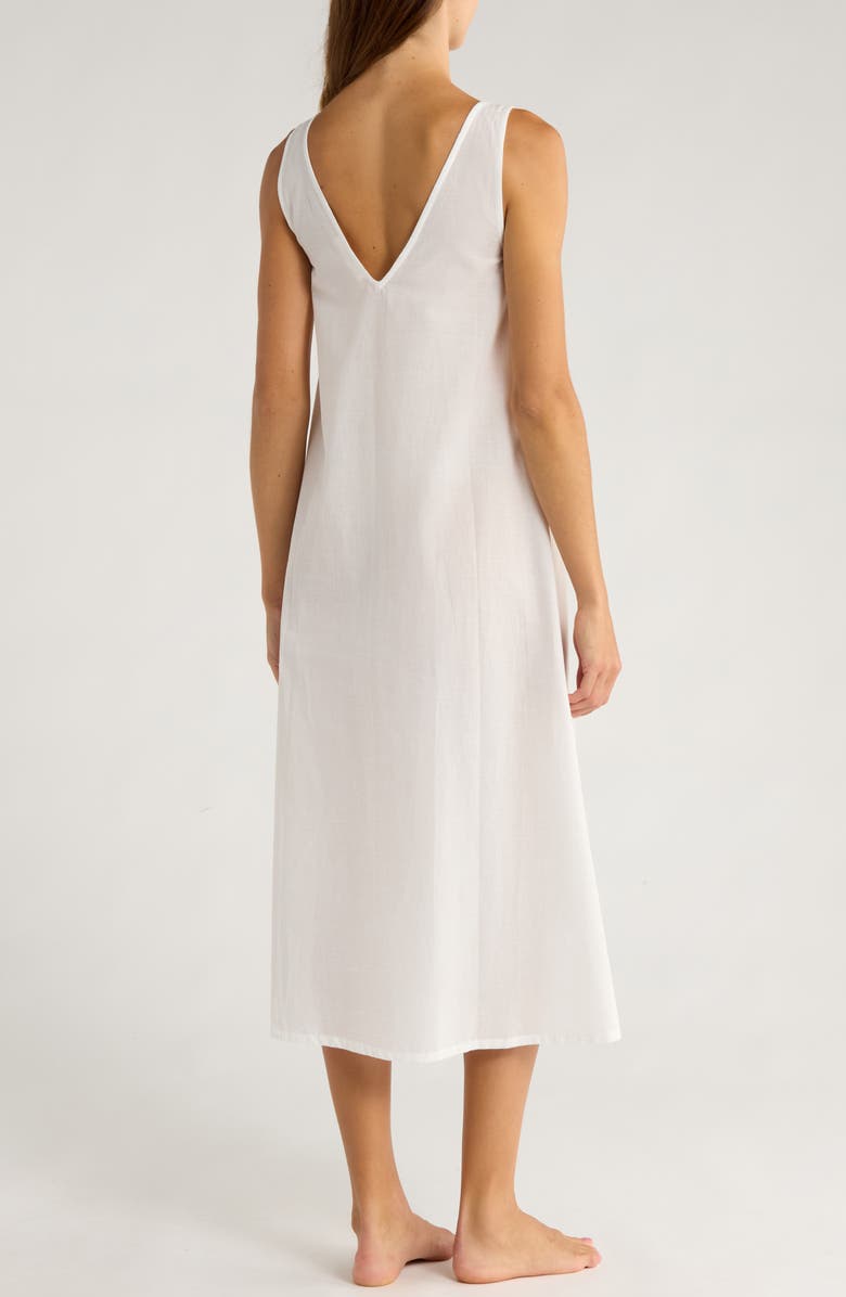 MANGO Embroidered Cotton Nightgown, Alternate, color, White