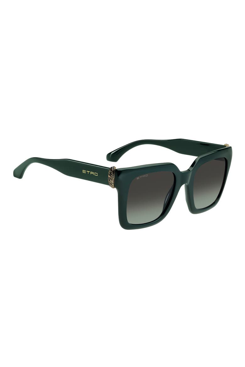 0157/S 52mm Gradient Square Sunglasses, Alternate, color, GREEN/ GREY GREEN