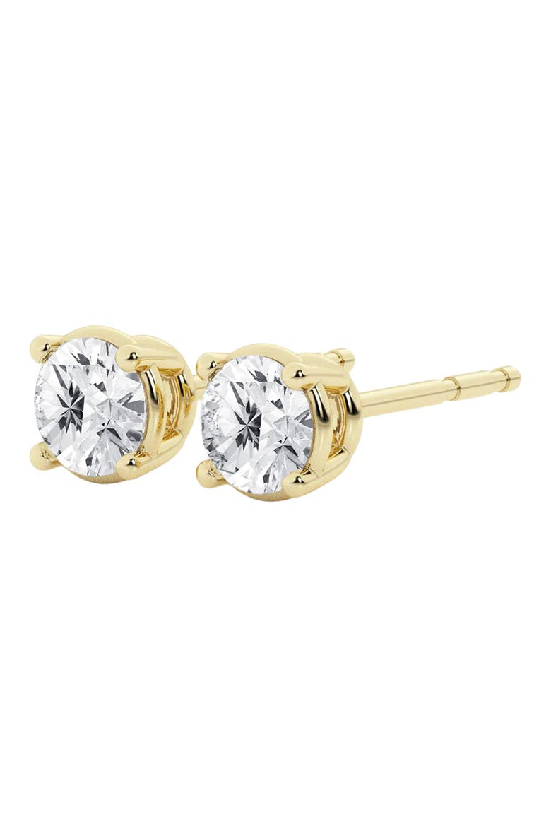 Round Cut Lab Created Diamond Stud Earrings - 0.5ctw, Main, color, 0.5 CTW YELLOW GOLD