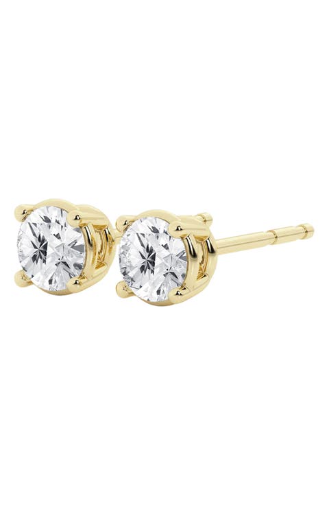 Round Cut Lab Created Diamond Stud Earrings - 0.5ctw