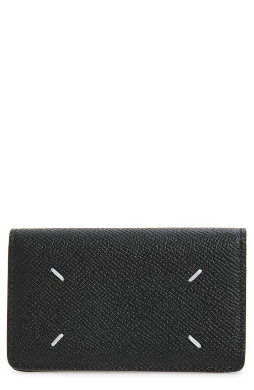 Maison Margiela Four Stitches Leather Card Holder In Black