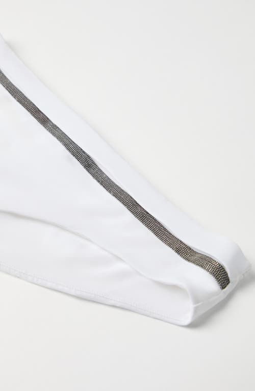 Brunello Cucinelli Bikini Bottom With Monili In White