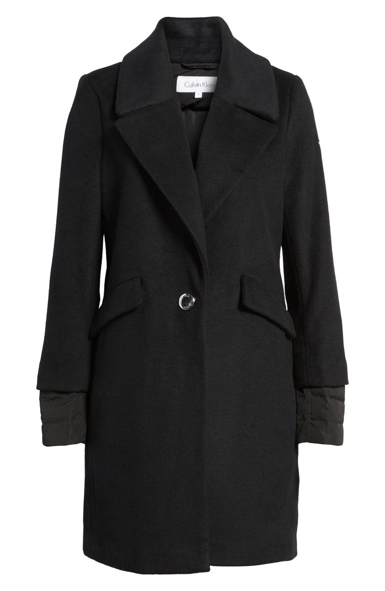 Calvin Klein Wool & Down Reefer Coat, Alternate, color,