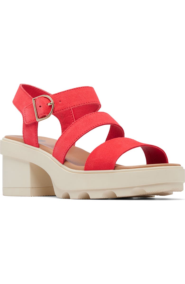 SOREL Joanie Ankle Strap Platform Sandal, Main, color, Red Glo/ Honey White