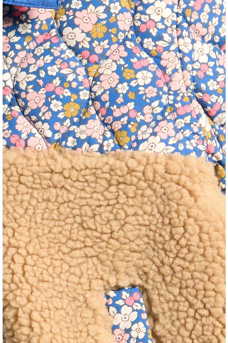 Kids' Janie Mix Media Sherpa Jacket, Alternate, color, DELFT FLORAL