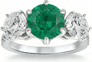 Bliss Diamond 6 3/4Ct Emerald Diamond Ring Three Stone Gold Lab Grown