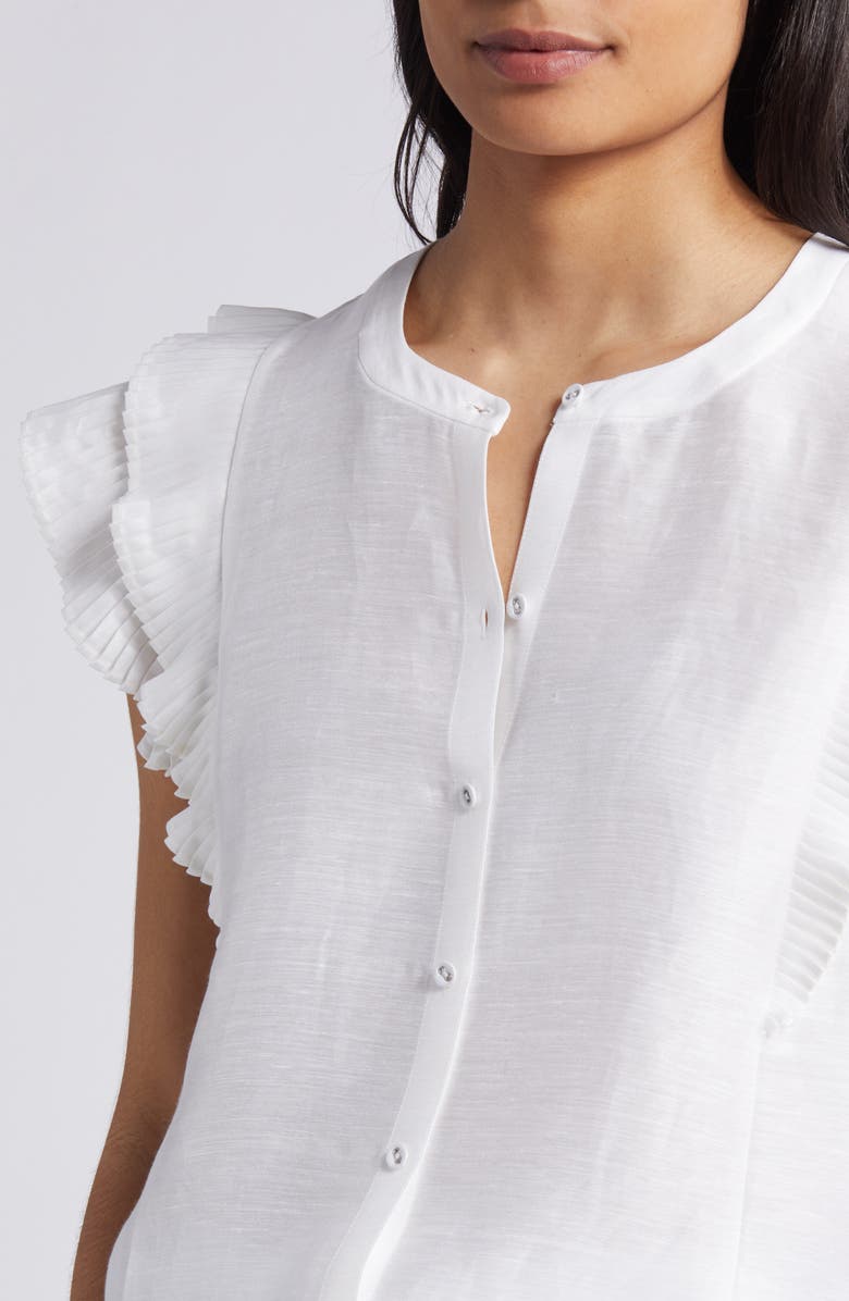 vineyard vines Flutter Sleeve Button-Up Top, Alternate, color,