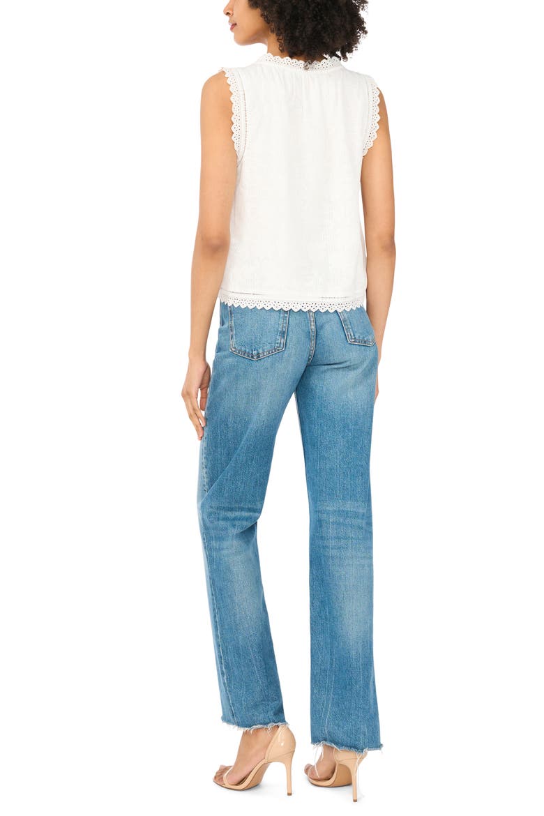 Sleeveless Button Front Crop Top, Alternate, color, ULTRA WHITE