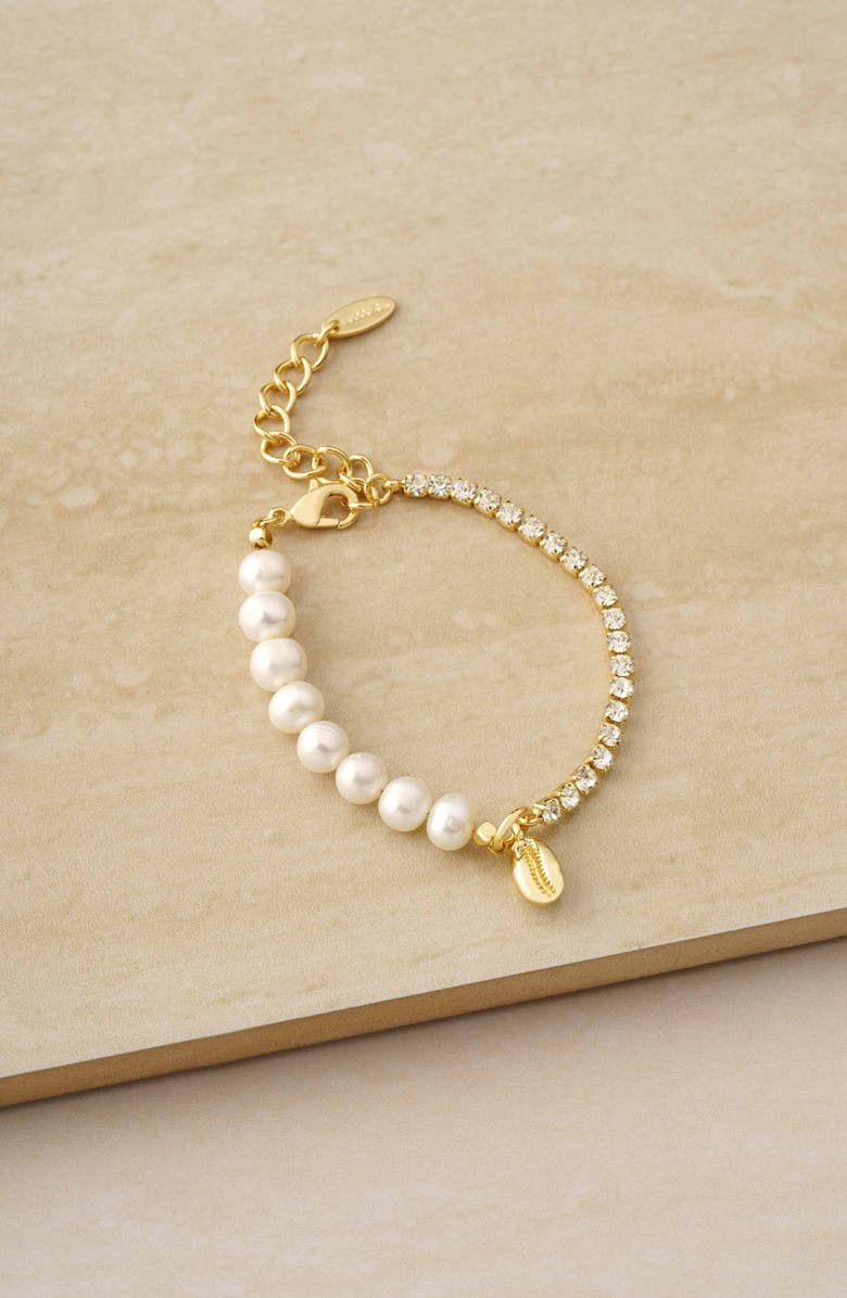 Ettika Genuine Pearl & Shell Bracelet, Alternate, color, 