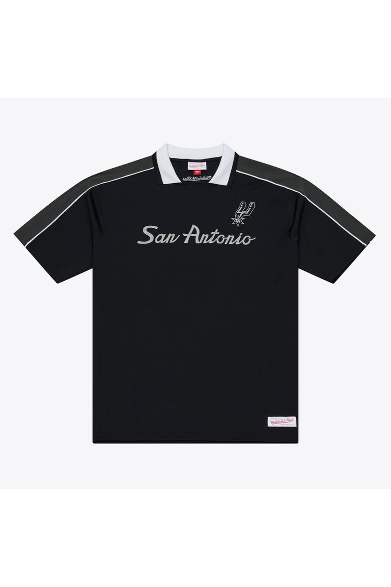 Men's Mitchell & Ness  Black San Antonio Spurs Polo Jersey, Main, color, Black