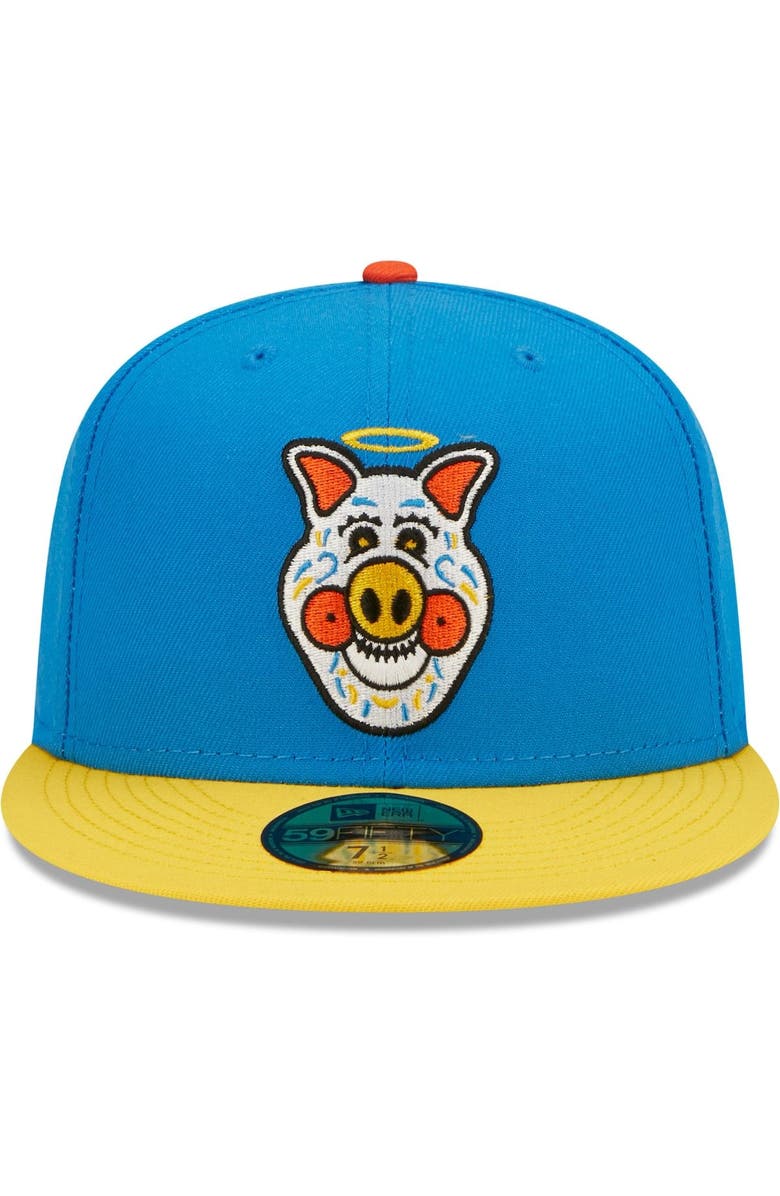 New Era Men's New Era Royal/Yellow Santos de San Pablo Copa De La Diversion 59FIFTY Fitted Hat, Alternate, color, Royal