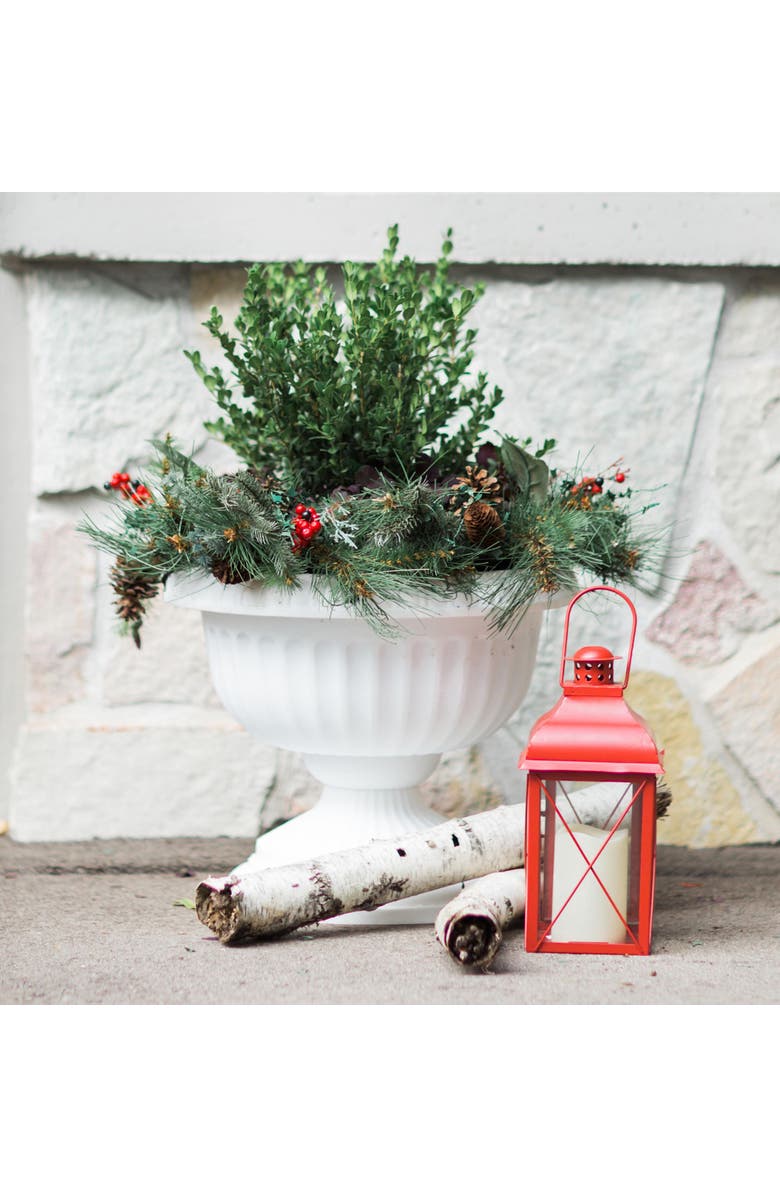 Bloem Grecian Pedestal Urn Planter 18 Inch, Casper White, Alternate, color, White