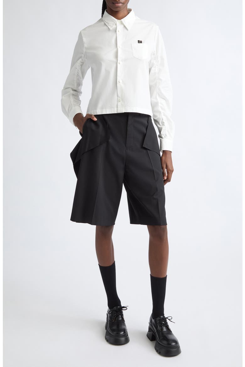 Ruffle Shorts, Alternate, color, BLACK