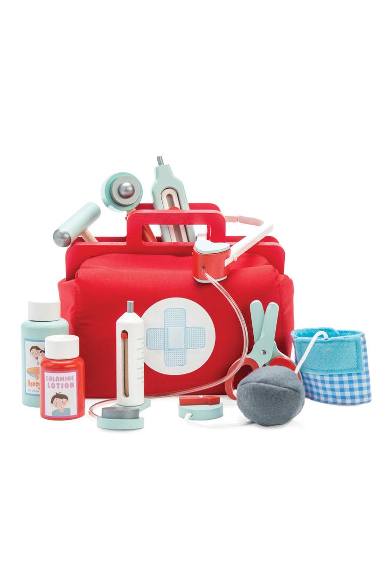 Doctors Kit Toy Set, Main, color, RED BLUE AND WHITE