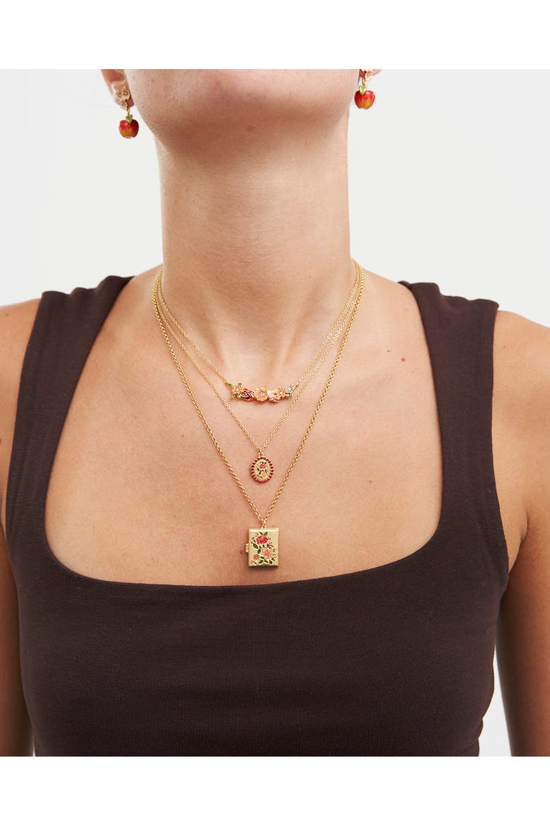 Eve Floral Locket, Alternate, color, Gold