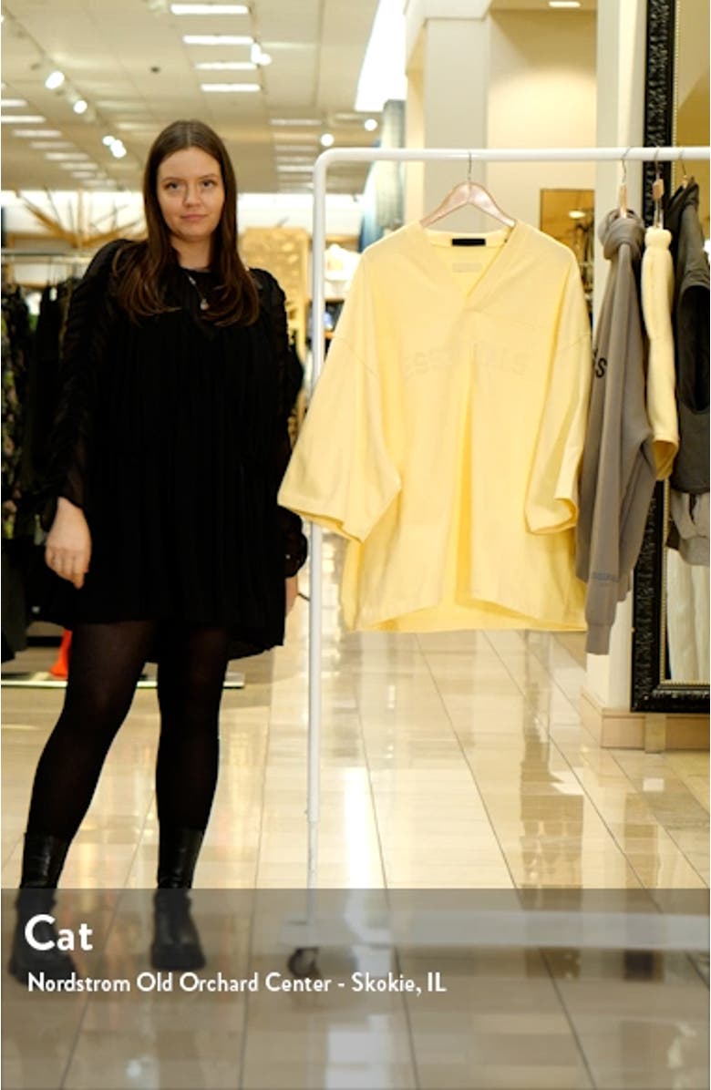 Football Oversize V-Neck Graphic T-Shirt, sales video thumbnail