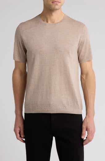 John Varvatos Alvito Regular Fit Short Sleeve Wool Sweater