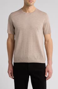 John Varvatos Alvito Regular Fit Short Sleeve Wool Sweater
