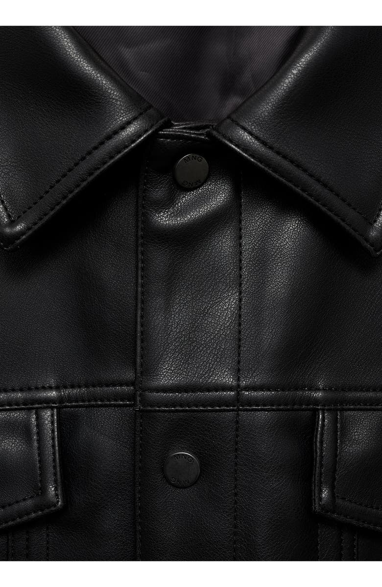 MANGO Faux Leather Jacket, Alternate, color,