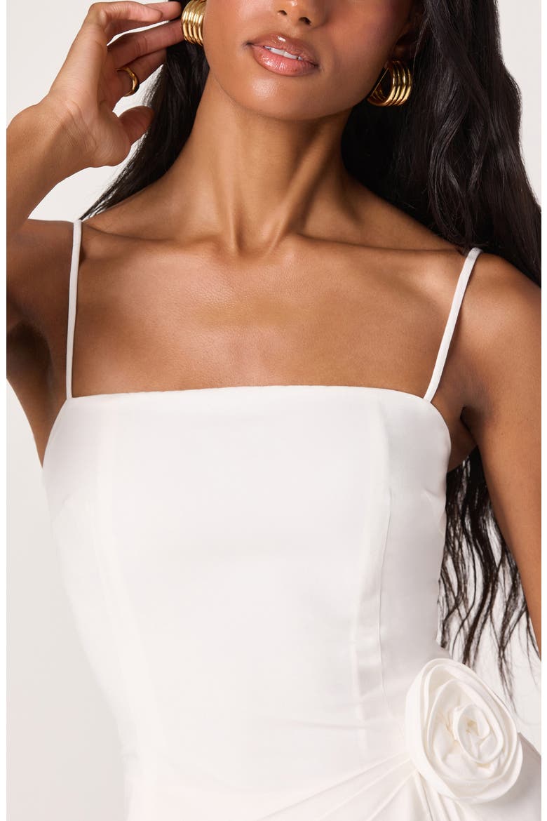 Blake Rosette Embellished Pleated Minidress, Alternate, color, WHITE