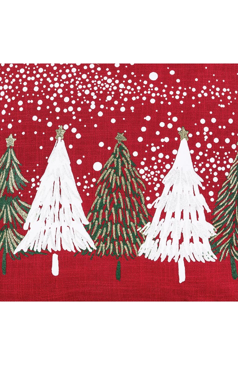 C&F Home Snowy Trees Christmas Pillow, Alternate, color, Red