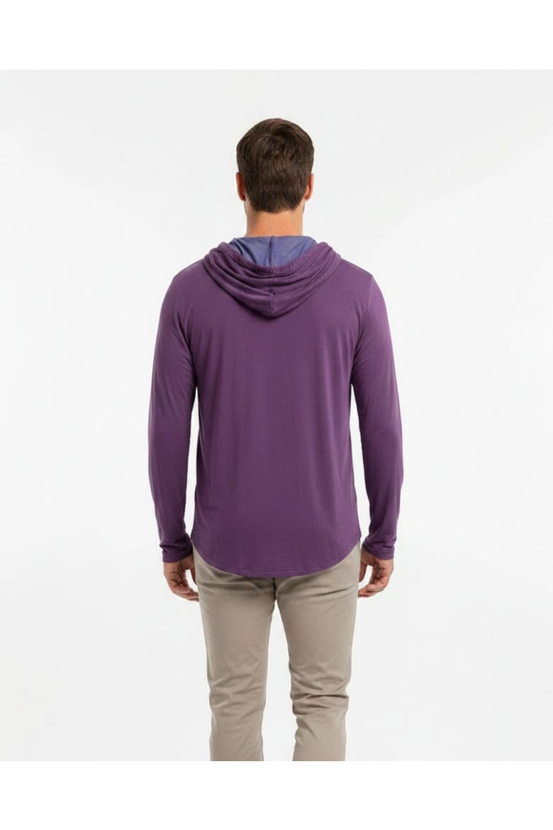 Hugo Extra Fine Merino Wool Lightweight Hoodie, Alternate, color, Plum