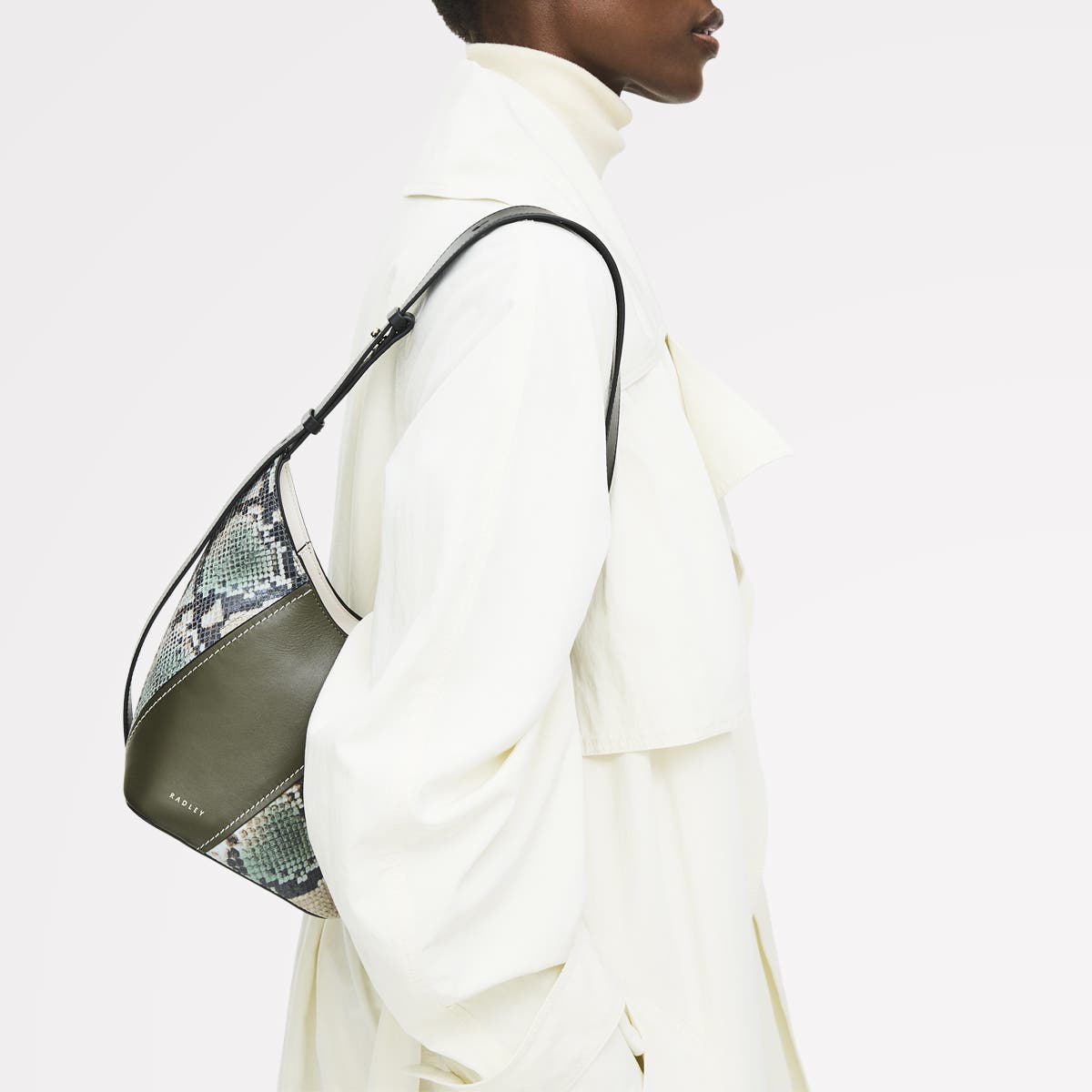 Radley Beaton Close - Patchwork Small Ziptop Crossbody Bag, Alternate, color, Pine Needle