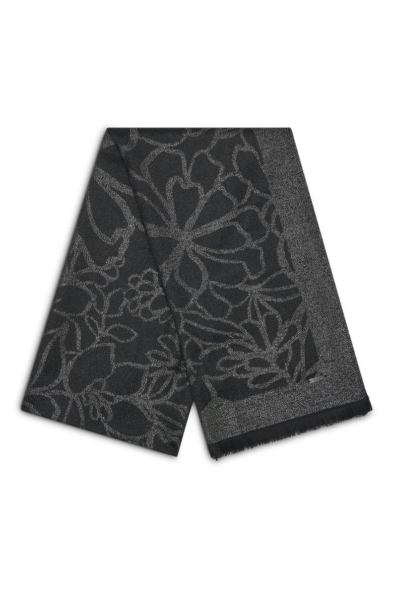 Metallic Floral Wrap, Alternate, color, BLACK