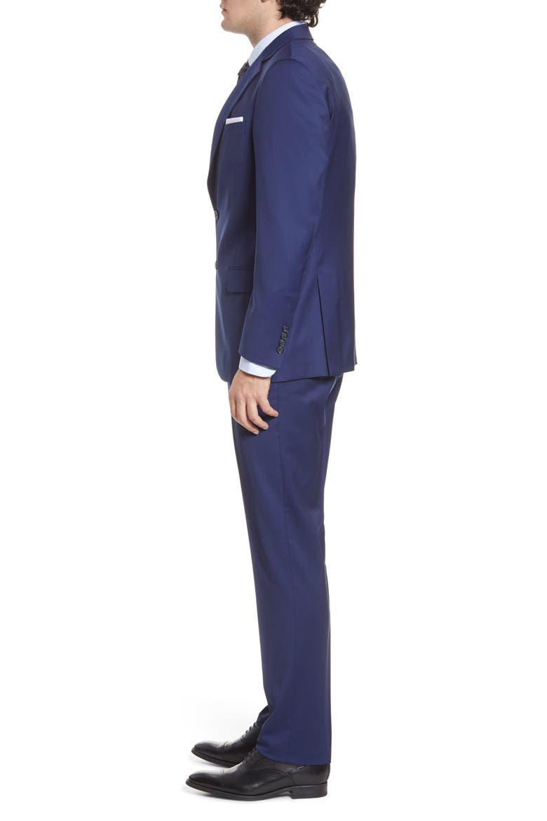 New York Classic Fit Solid Stretch Wool Suit, Alternate, color, NAVY