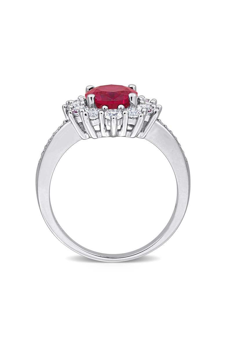 DELMAR Diamond & Lab Created Ruby Ring, Alternate, color, Red