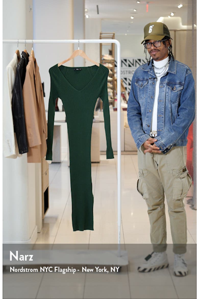 Long Sleeve Rib Sweater Dress video