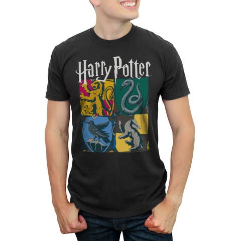 Men's Harry Potter Hogwarts Houses Vintage Collage  Graphic T-Shirt