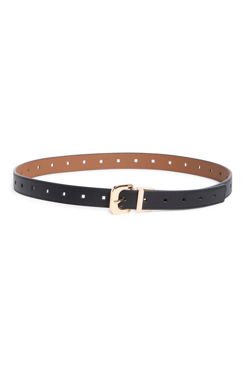 Reversible Square Buckle Belt, Main, color, BLACK/ BROWN
