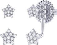 LuvMyJewelry Star Duo Diamond Stud Earrings