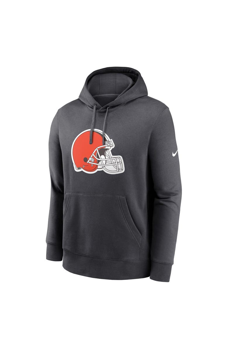 Nike Men's Nike Anthracite Cleveland Browns Club Logo Pullover Hoodie, Alternate, color, Anthracite