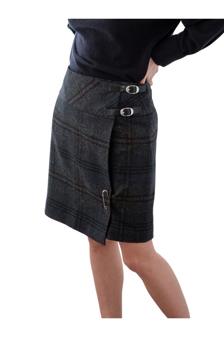 Celt Mini Kilt Skirt, Main, color, NAVY CHARCOAL TARTAN