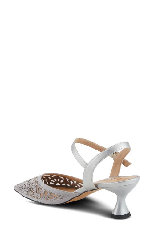 Azura By Spring Step Delicate Ankle Strap Pointed Toe Pump In Silver