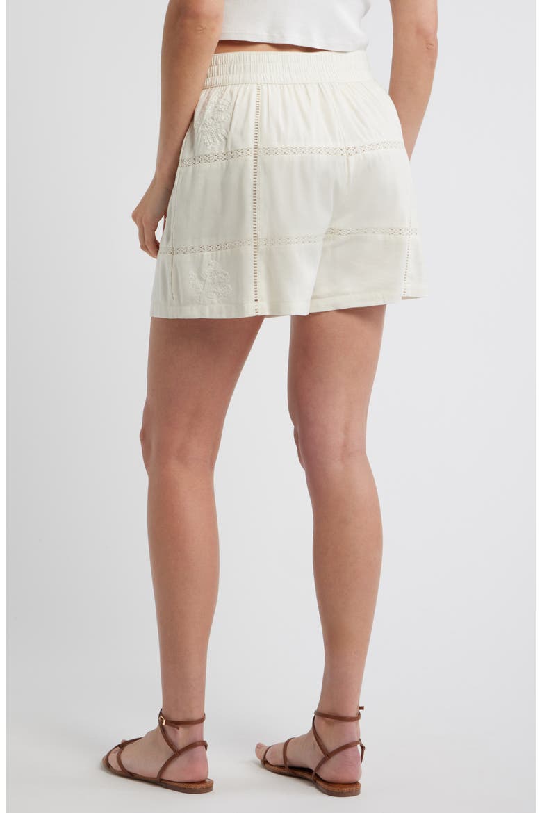 Marella Embroidered Shorts, Alternate, color, ANTIQUE WHITE