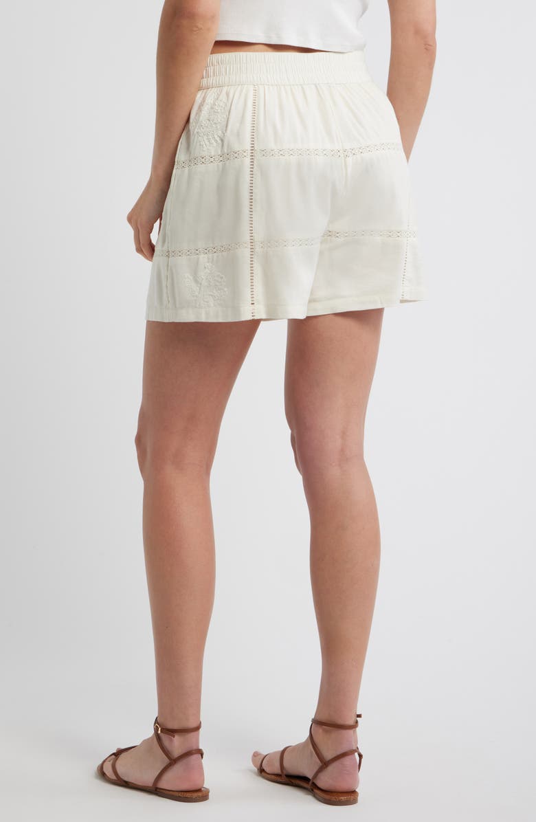 Marine Layer Marella Embroidered Shorts, Alternate, color, Antique White