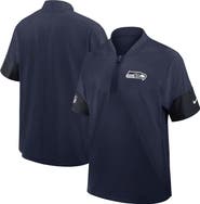 Nike Men's Nike College Navy Seattle Seahawks Sideline Short Sleeve Quarter-Zip Performance Coach Jacket