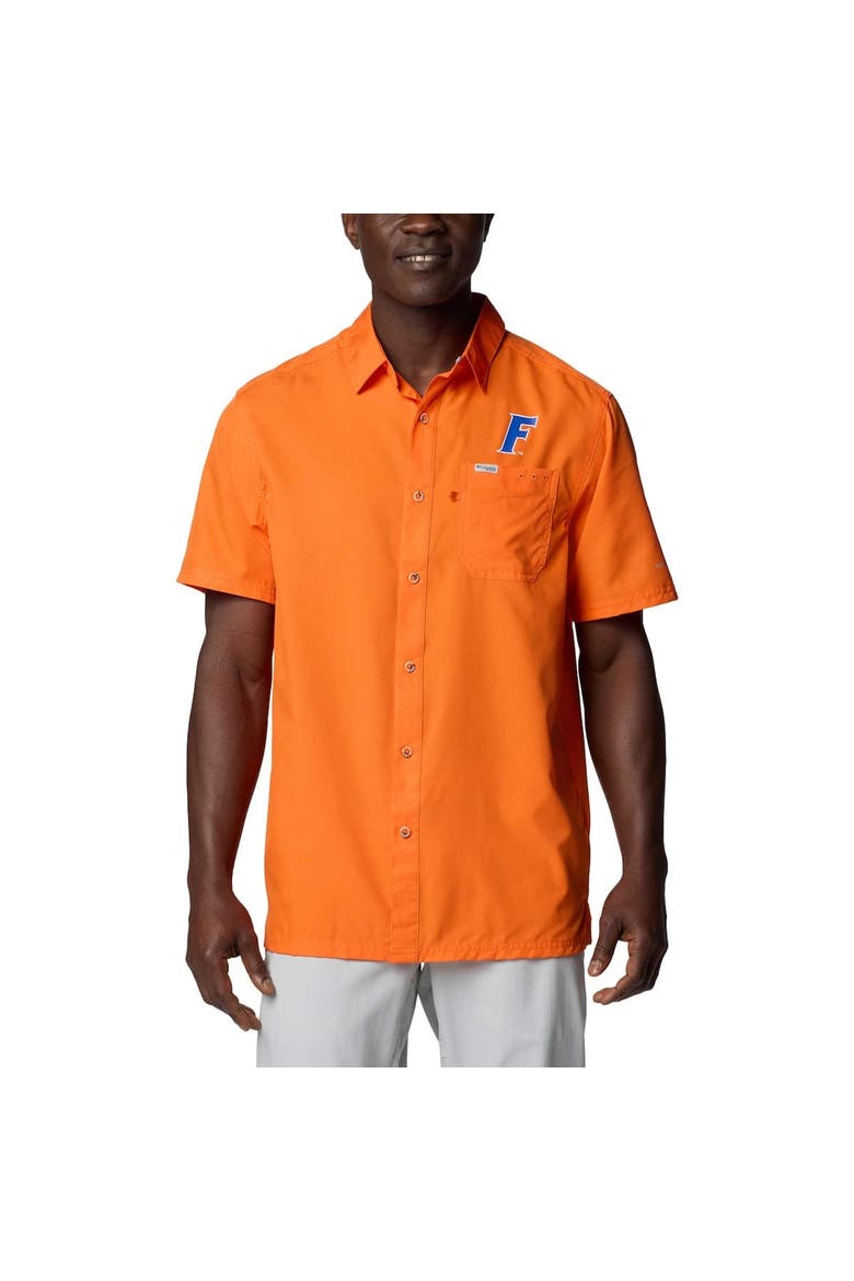 Men's Columbia Orange Florida Gators PFG Slack Tide™ Omni-Shade™ Button-Up Camp Shirt, Alternate, color, Orange