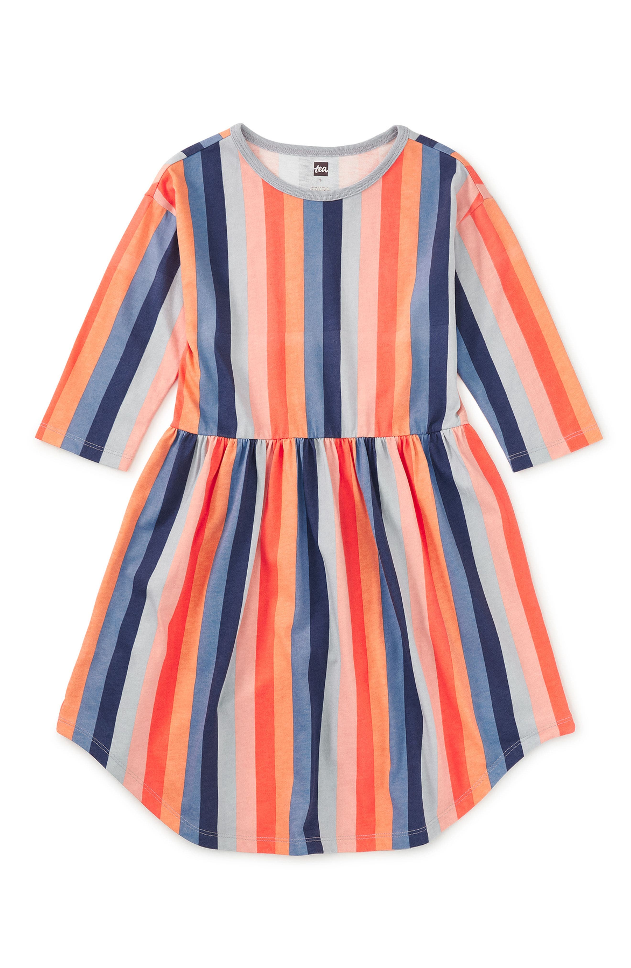 Tea Collection Long Sleeve Midi Dress in Pearl Blue at Nordstrom, Size 5