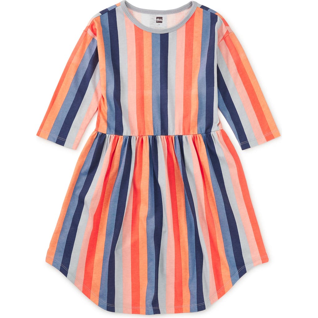 Tea Collection Long Sleeve Midi Dress in Pearl Blue at Nordstrom, Size 5
